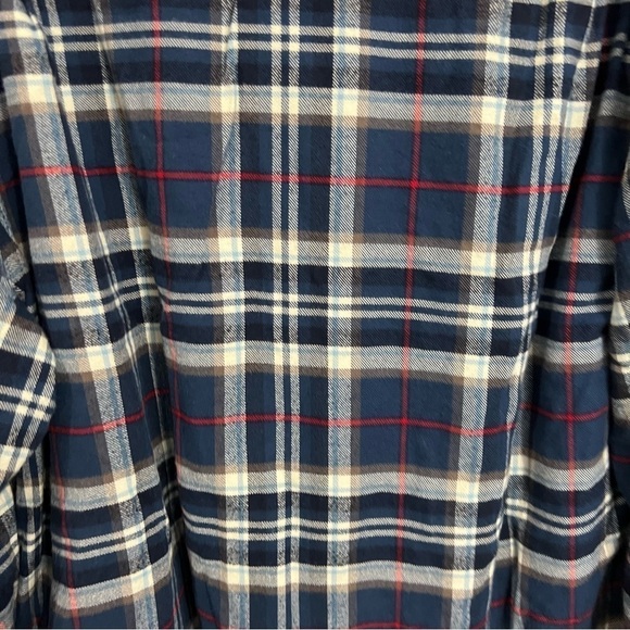 LL Bean Men's Fleece-Lined Flannel Shirt Traditional Fit large blue plaid - Picture 5 of 7